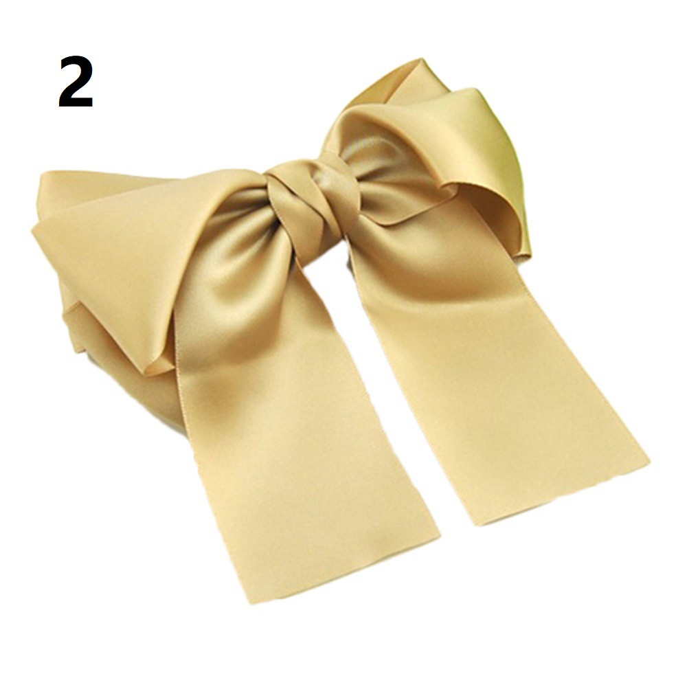 ♕Kẹp Tóc Nơ Ruy Băng Satin Thời Trang Hàn Quốc Cho Nữ Giá Đỡ