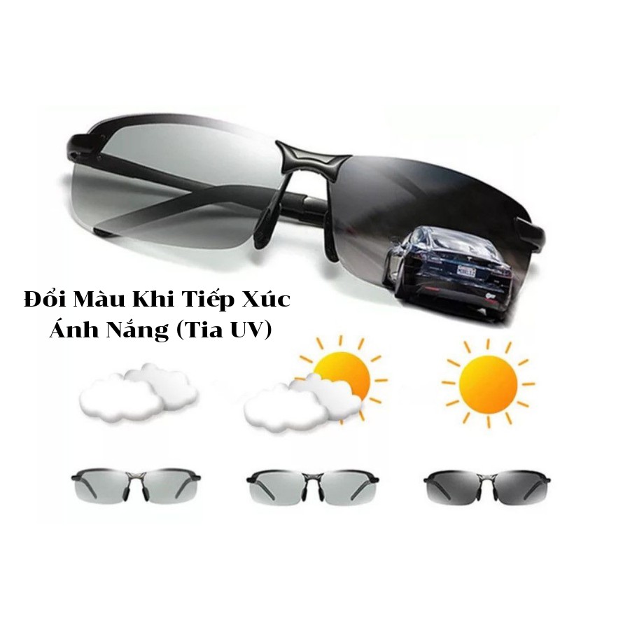 [Mã FASHIONMALLT4 giảm 15% tối đa 30K đơn 150k] Kính Mát Nam Thể Thao, Đổi Màu, Chống Phân Cực - PK170 (Đen) | BigBuy360 - bigbuy360.vn