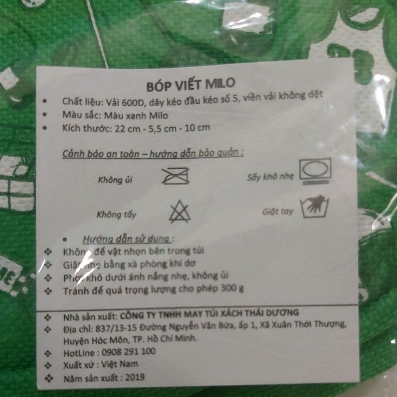 Bóp viết Milo -hàng tặng khuyến mãi