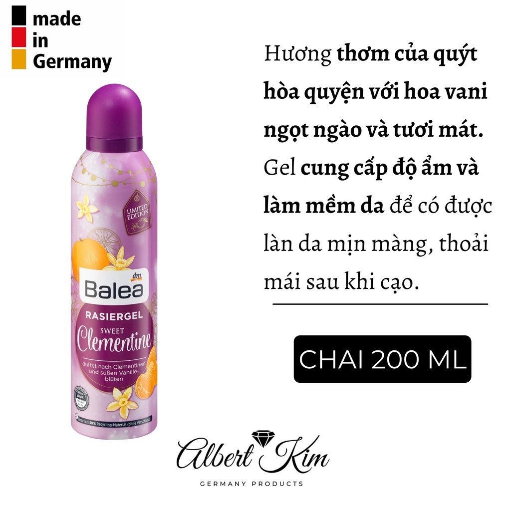 [ Hàng Đức ] Bọt, gel cạo lông nội địa Đức - Balea