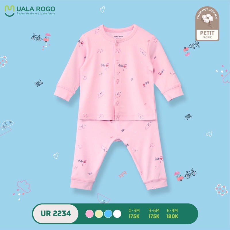 Uala rogo - Bộ dài cài thẳng ss petit hoạ tiết UR2234