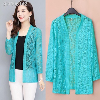 Áo khoác cardigan bằng ren mỏng tay dài chống nắng thời trang mùa hè mới 2021