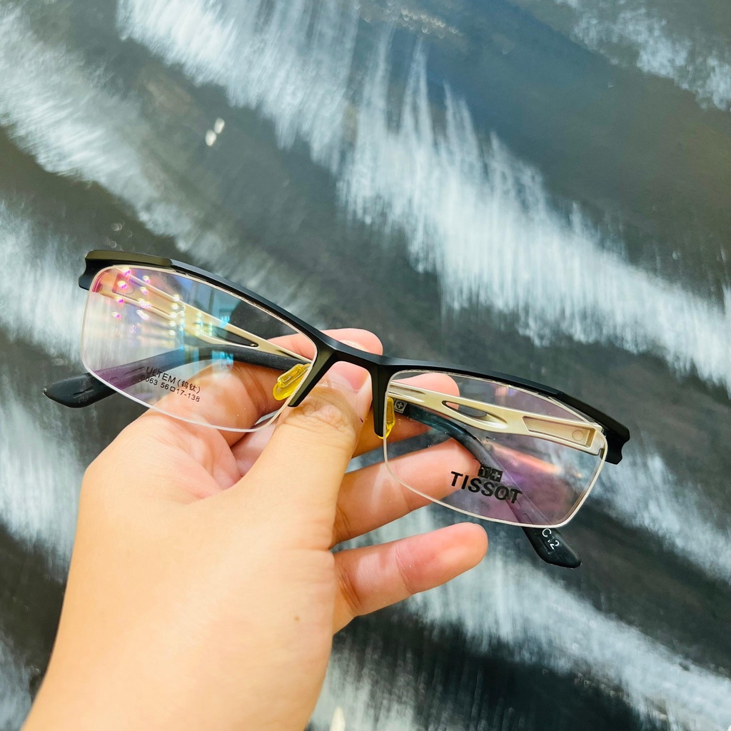 Gọng kính nhựa nửa khung thời trang nam nữ siêu nhẹ siêu bền Ouress 8063