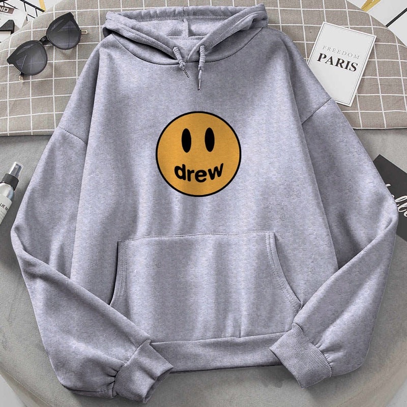 ÁO HOODIE IN MẶT CƯỜI DREW NAM NỮ ĐỀU MẶC ĐƯỢC SIZE TỪ 40-70KG (có kèm clip thật)