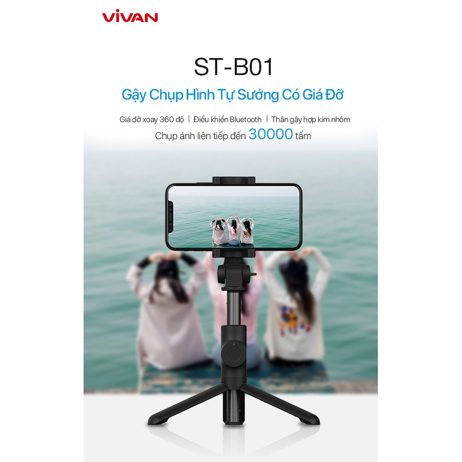 Gậy Chụp Hình Đa Năng Có Giá Đỡ VIVAN ST-B01 - BẢO HÀNH 1 ĐỔI 1 CHÍNH HÃNG | BigBuy360 - bigbuy360.vn