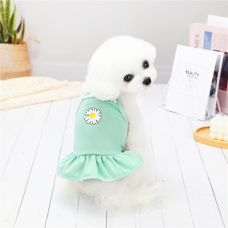 Quần áo mùa hè dễ thương cho chó mỏng Daisy Suspender Váy sang trọng cho chó Quần áo chó con Pomeranian Teddy Quần áo mùa hè cho chó Những thứ cần thiết