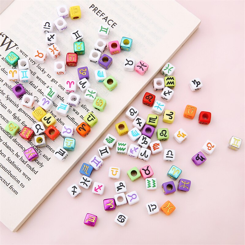 BEADIA Hạt Vuông Bằng Acrylic Làm Vòng Tay Trang Sức DIY 7x7mm 50 Cái