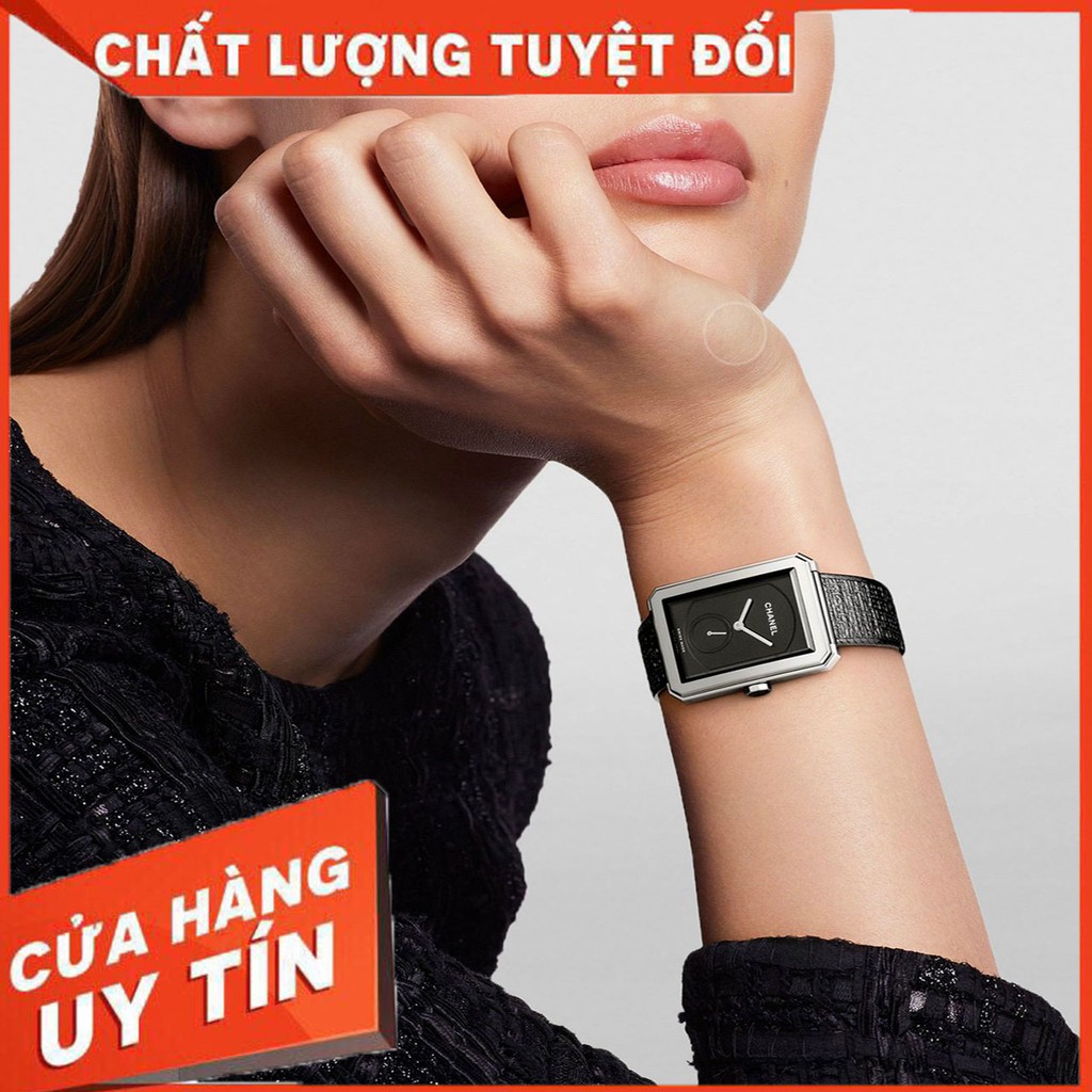 Đồng Hồ Channel Nữ Boy Friend Tweed Đính Đá Cao Cấp Chống Nước, Mặt 26*32mm