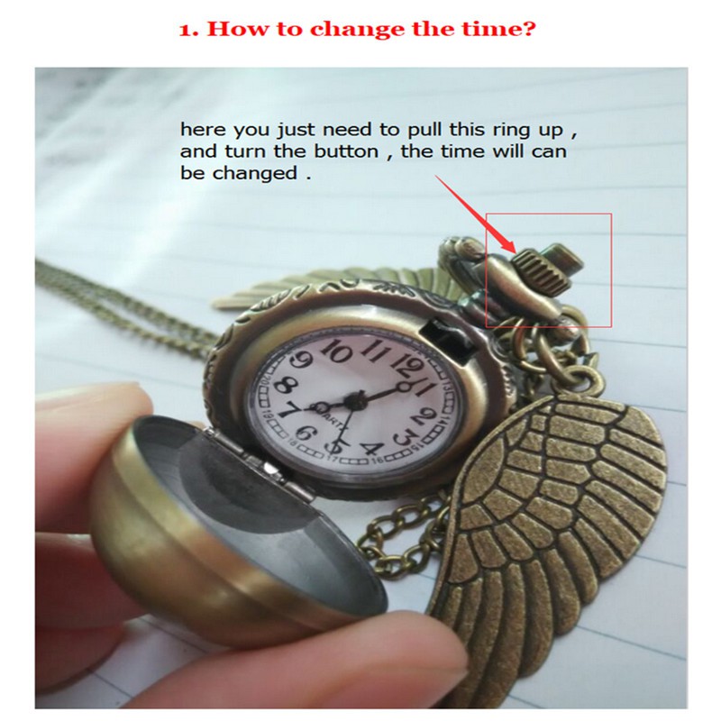 Dây chuyền mặt hình đồng hồ quả bóng snitch kiểu steampunk trong Harry Potter