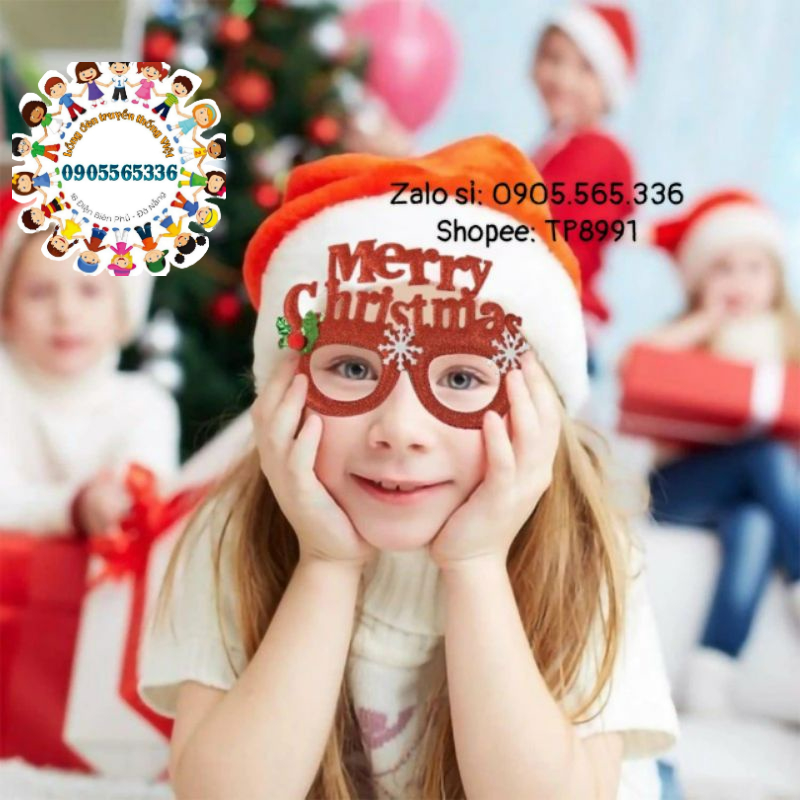 Mắt kính Noel 2023 siêu cute ngộ nghĩnh mẫu mới hot - Kính hóa trang Noel 2024