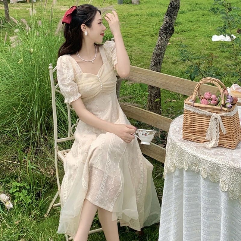 Đầm Hai Dây Dáng Dài Phong Cách Pháp Thời Trang Mùa Hè Hàng Đầu 2022 Mới