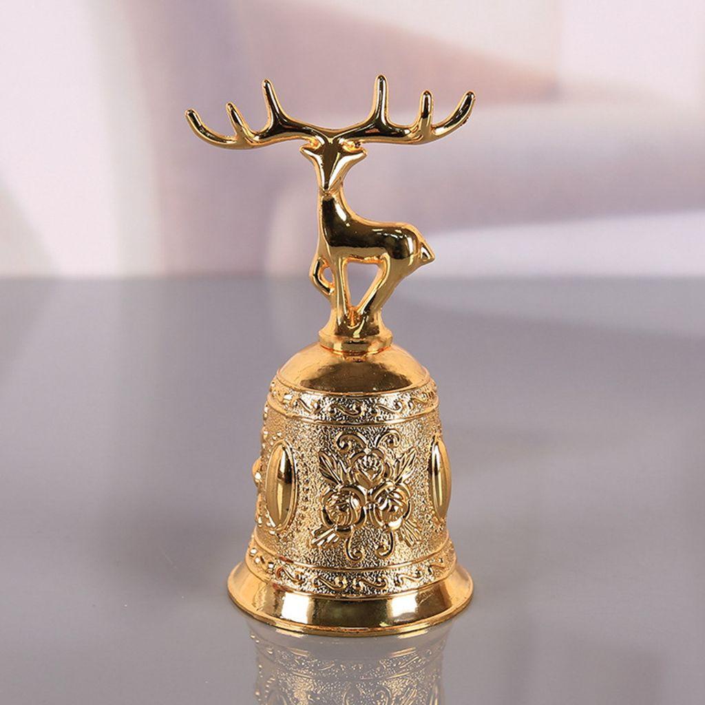 YIYU Chuông Cầm Tay Khắc Họa Tiết Hươu / Cây Thông Noel Bằng Kim Loại Cho Quán Bar / Nhà Bếp