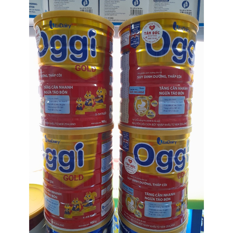 Lon Sữa 900g Oggi Gold Vitadairy Cho Trẻ Từ 1 Đến 10 Tuổi Giúp Tăng Cân Nhanh Ngừa Táo Bón Thấp Còi