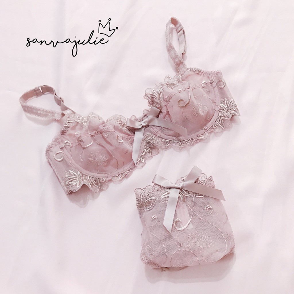 Set đồ lót nữ không mút có gọng chất liệu ren Hoa cẩm chướng - Nội y nữ | BigBuy360 - bigbuy360.vn