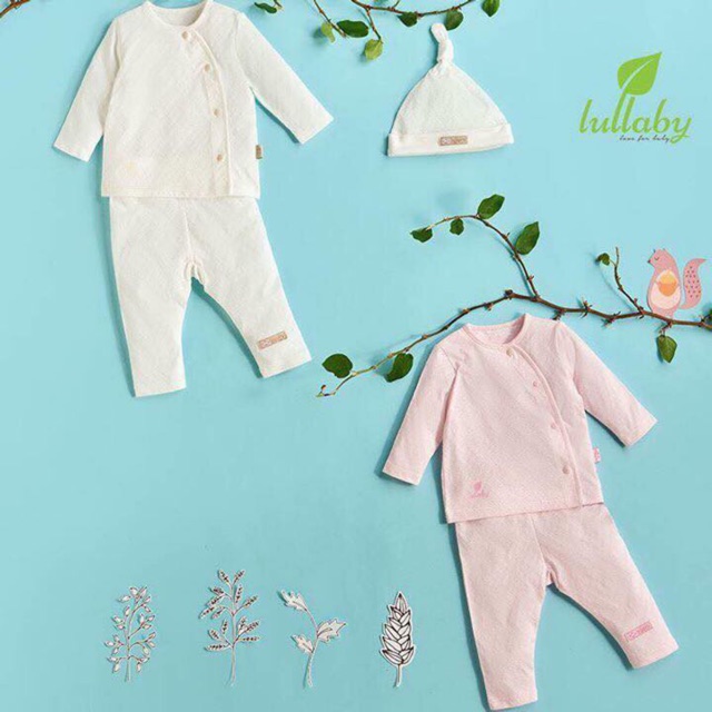 Bộ dài tay bé trai/gái cài lệch lullaby 1M-18M