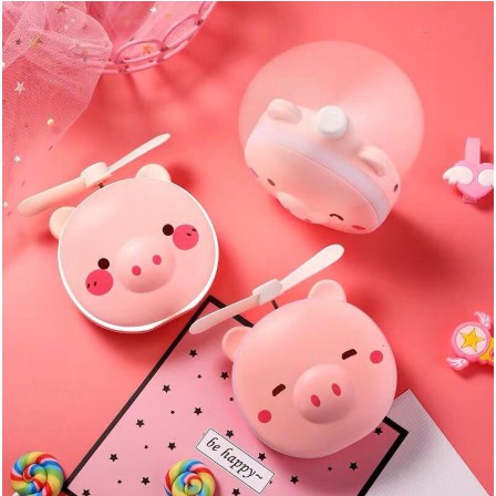 Quạt Mini Cầm Tay Kèm Gương Và Đèn Trang Điểm