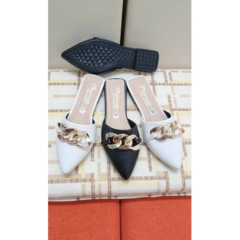 Dép Sục Bệt Dây Xích Nữ Mũi Nhọn Cao 3 Phân (ảnh chụp thật)