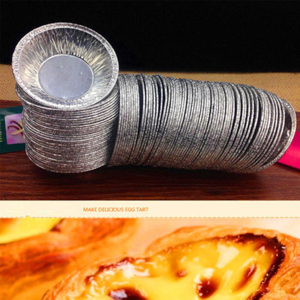 Set 20 Khuôn Lá Nhôm Tròn Dùng Một Lần Làm Bánh Trứng Cupcake Muffin