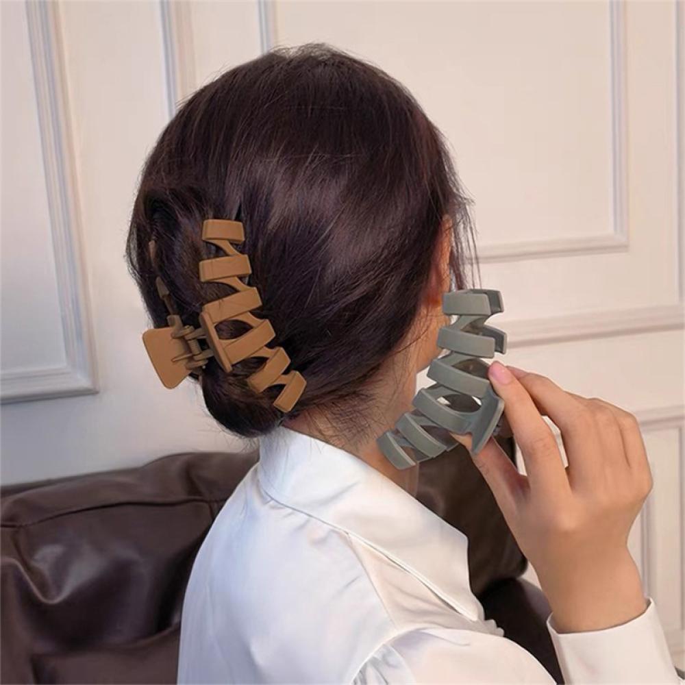Kẹp Tóc Gợn Sóng Màu Nhám Đơn Giản Dễ Phối Đồ Thời Trang Cho Nữ U6Z4