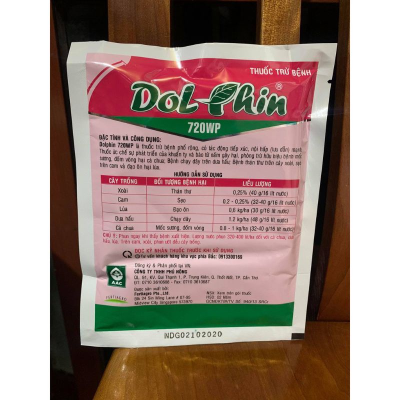 Thuốc Trị Bệnh Cây Dolphin 100gr - 720WP Phòng Trừ Thối
