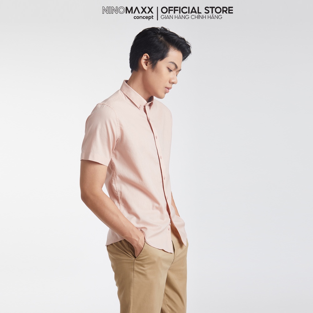 NINOMAXX Limited Edition Áo sơ mi Linen Basic Nam tay ngắn 1912098