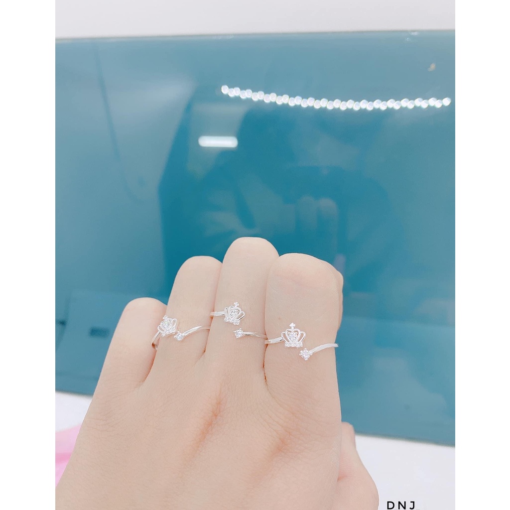 Nhẫn bạc thật, nhẫn nữ vương miện đính đá nhỏ xinh xắn - Kho sỉ bạc Nhất Linh