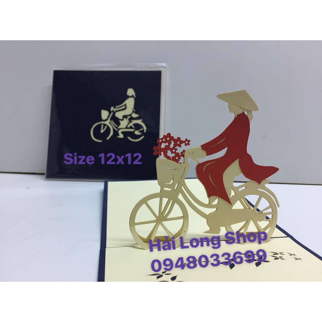 Cô Gái đi Xe Đạp - Girl  - Thiệp 3D ( VN ) | BigBuy360 - bigbuy360.vn