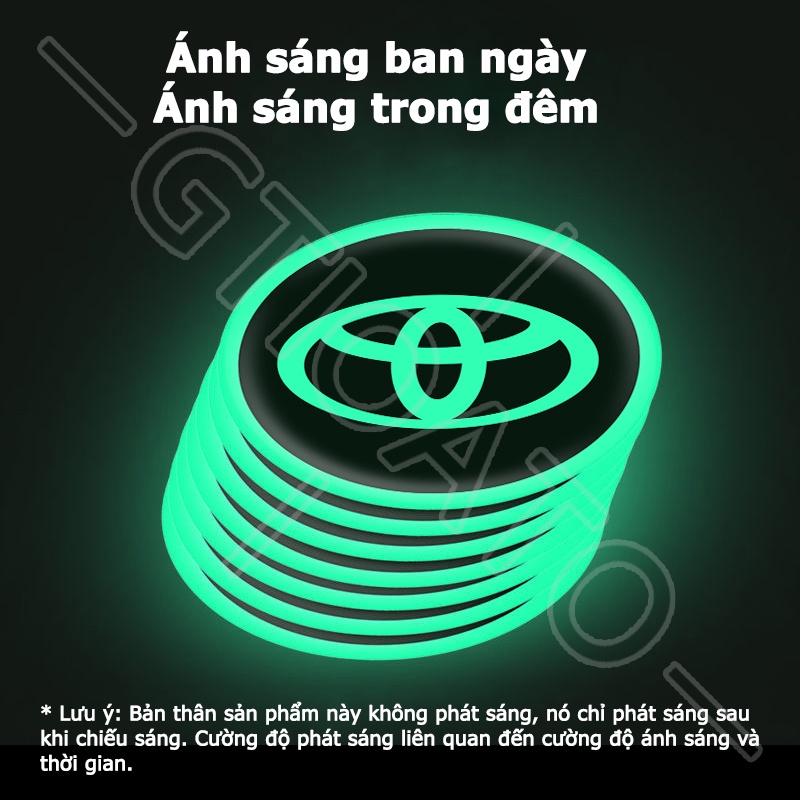 GTIOATO Ánh Sáng Ban Đêm Decal DáN Xe DáN Xe Ô Tô Dán Trang Trí Xe Hơi MiếNg DáN ChốNg NưỚC Ô Tô Bánh Xe Bát Cửa Cảnh Báo HìNh DáN Xe Trang Trí Ô Tô Cho Toyota CHR Raize Corolla Cross Rush Fortuner Yaris Innova Vios Prius C Wigo Sienta
