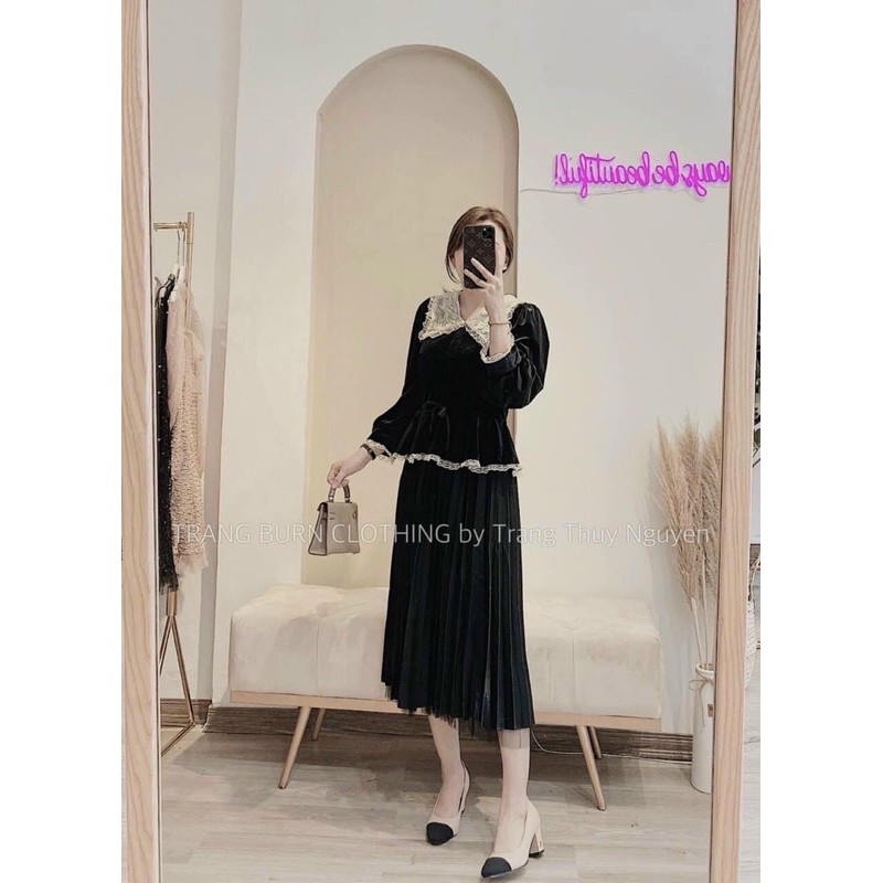 Áo Nhung Bèo Pha Cổ Zen Hót 2020