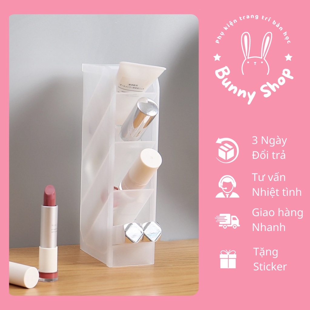 Kệ 4 tầng đựng bút/ mỹ phẩm/ cọ trang điểm nhiều màu kích thước 20*5*9cm