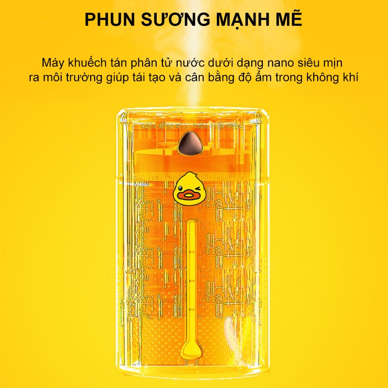 Máy phun sương tạo ẩm dung tích 1000mL, 4 chế độ điều chỉnh kết hợp đèn led 7 màu