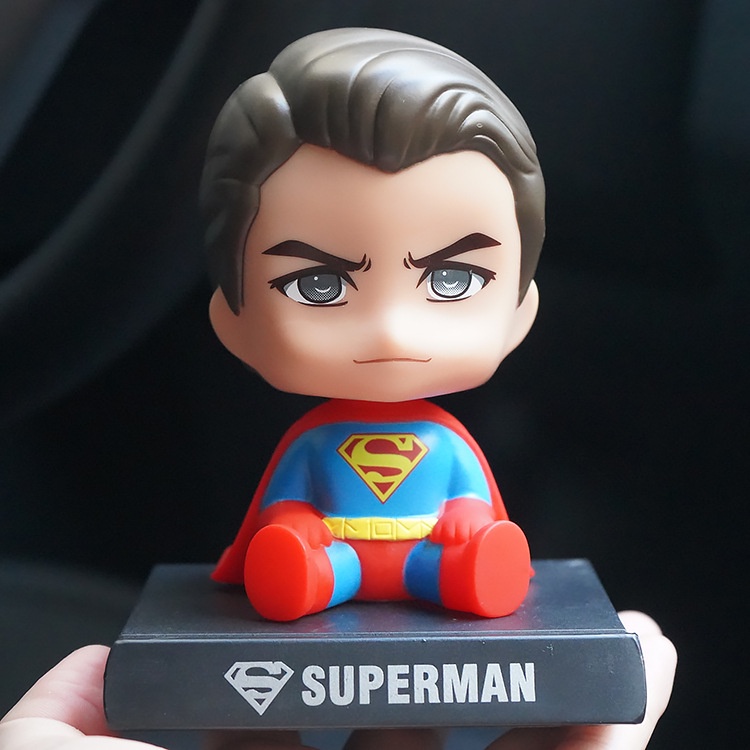 Mô hình Superman - Mô hình Chibi lắc đầu trang trí taplo ô tô, trang trí bàn học, giá đỡ điện thoại