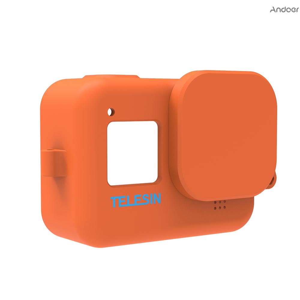 Telesin Vỏ Silicon Bảo Vệ Ống Kính Máy Ảnh Kèm Dây Đeo Cho Gopro Hero 8 | BigBuy360 - bigbuy360.vn