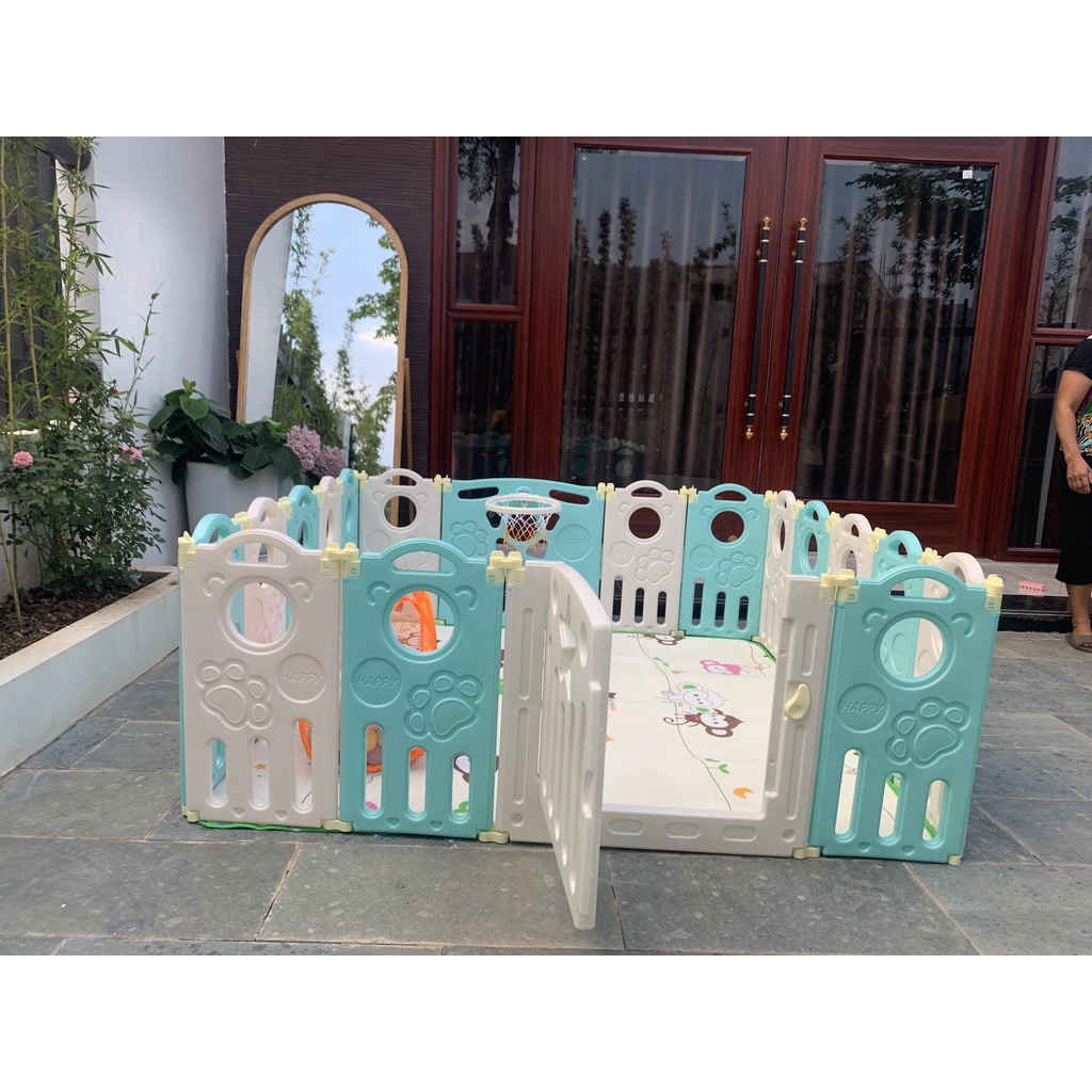 Quây Cũi Nhựa Nguyên Sinh Không Mùi - Tặng Kèm Bóng Và Thảm