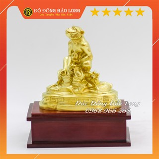 Tượng khỉ bằng đồng vàng cao 9cm