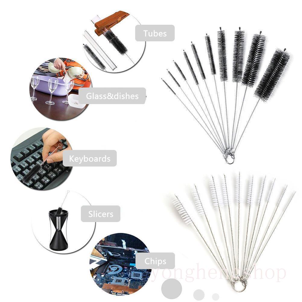 Set 10 Cọ Vệ Sinh Ống Hút / Bình Nước / Bàn Phím Máy Tính