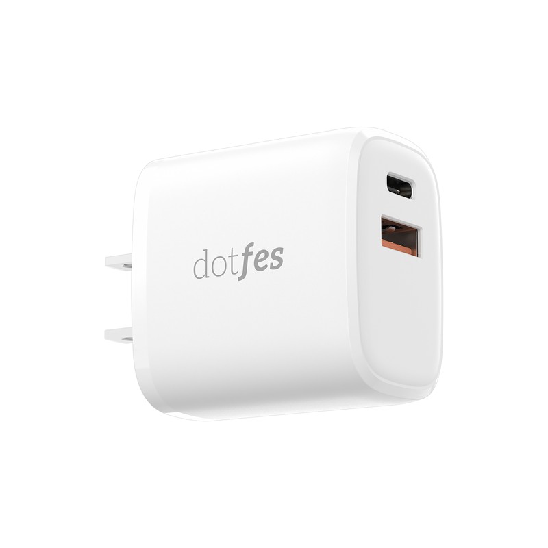 USB C Charger 20W Dotfes PD QC3.0 Type C Fast Charge Power Adapter 2-Port Quick Charge Wall Travel Charger with Lightning Cable Compatible with iPhone 12 Pro Max 12 Mini SE 11 Pro Max 11 XS Max XR iPad Pro AirPods Pro Nintendo Switch Galaxy S20 Note 10+
