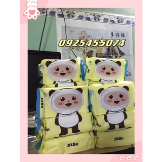 Khăn giấy ướt bibo cao cấp không mùi 100 tờ.