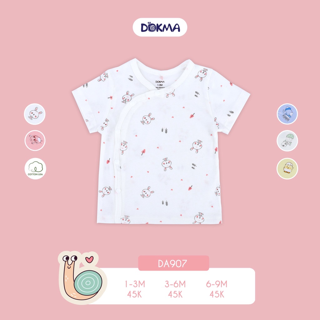 Áo cài lệch cộc tay Dokma DA907