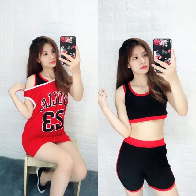 Set Bộ Bulls 23 Thể Thao Tập Gym Chạy Bộ Đi Biển