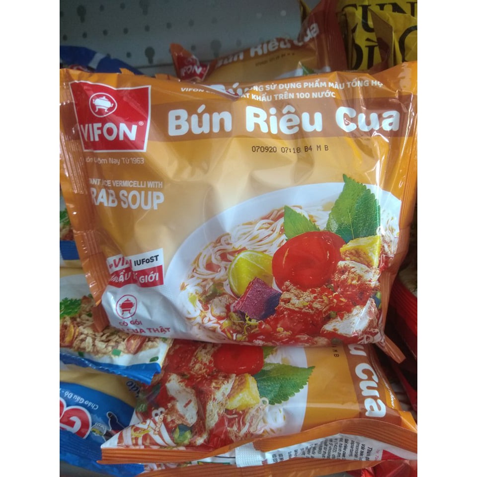 Bún riêu cua Vifon gói 80g với gói riêu cua thật