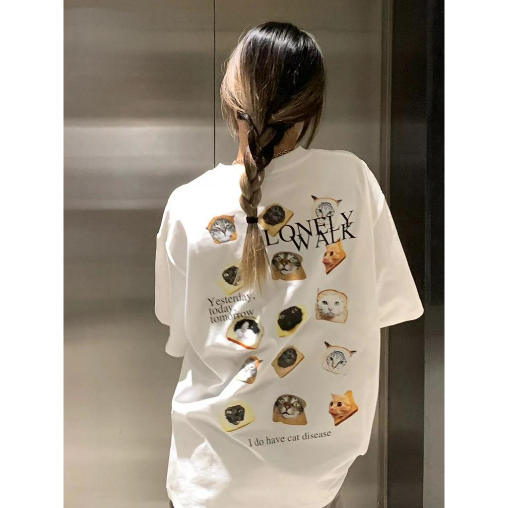 61842 Áo Thun Tay Ngắn Cotton Tinh Khiết In