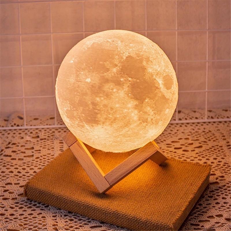 Đèn ngủ 3D hình mặt trăng - đổi màu,phun sương cao cấp
