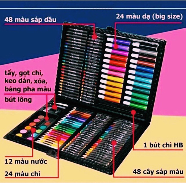 Hộp bút chì màu 150 chi tiết cho bé