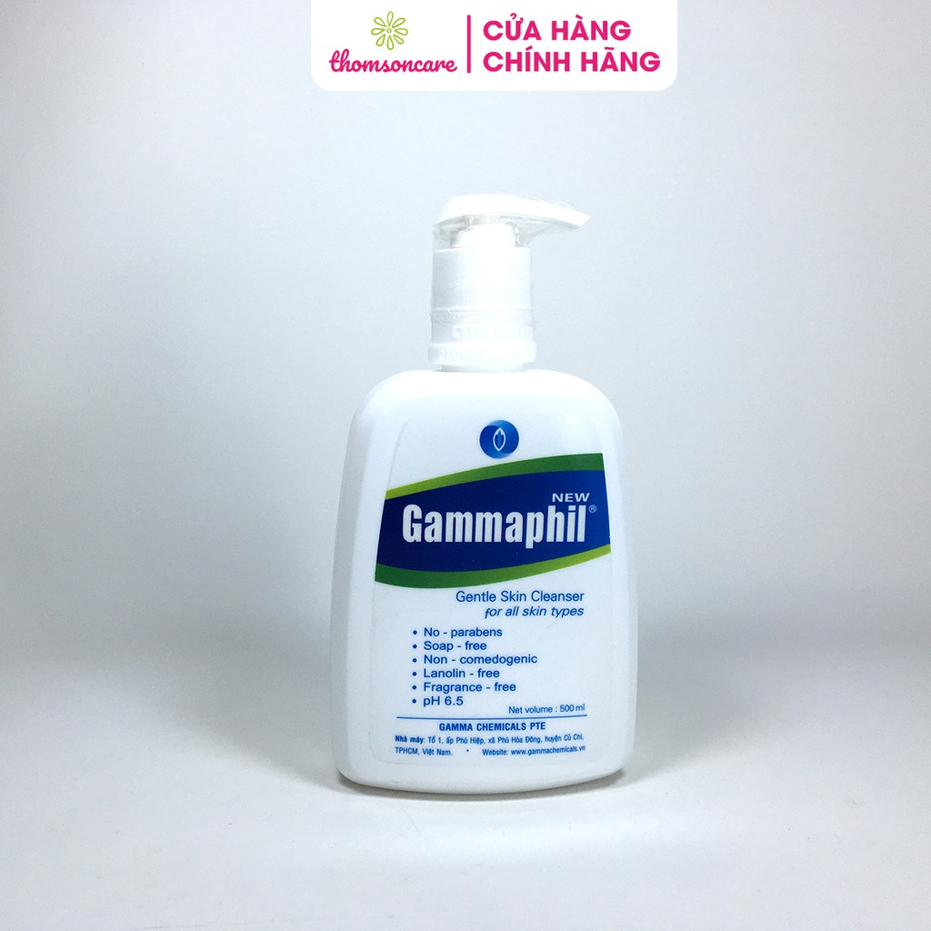 Sữa rửa mặt chuyên dụng Gammaphil Gentle Skin Cleanser - Chai 500ml - Có vòi tiện dụng