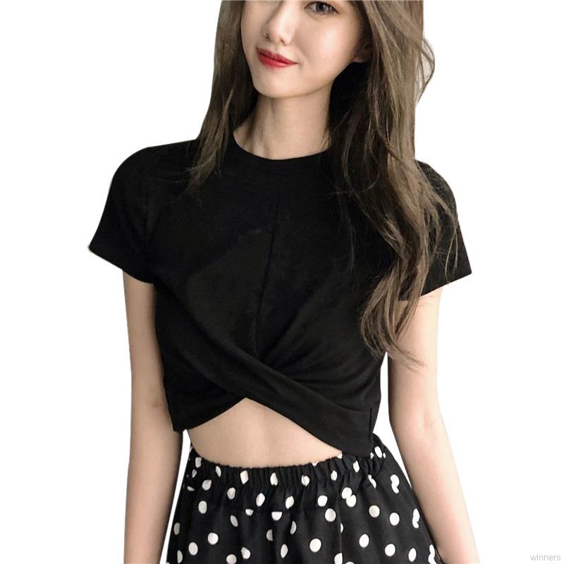 Women's Sexy Navel Cross Short T-Shirt | BigBuy360 - bigbuy360.vn