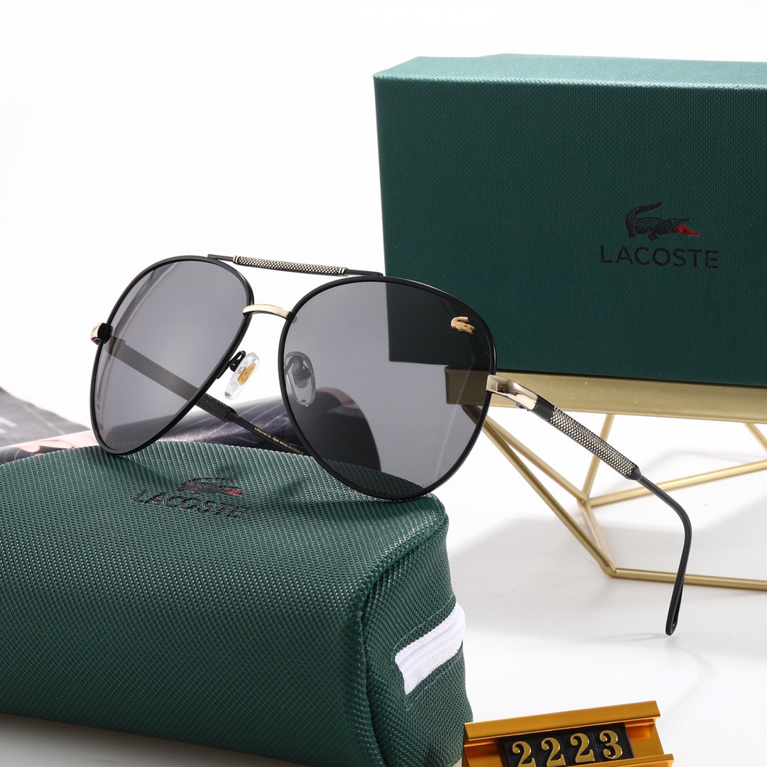 LACOSTE_ Châu Âu và Mỹ Người hâm mộ 2021 Thời trang mới Phim màu khung lớn Kính râm nam và nữ Xu hướng Cặp đôi Đường phố Chụp Trăm trang trí phù hợp Thời trang Du lịch Kỳ nghỉ Bảo vệ tia cực tím Kính râm đi biển