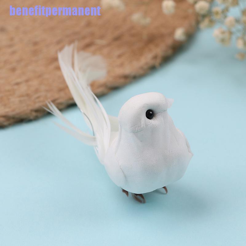 Mô hình chú chim nhỏ bằng xốp phối lông vũ nhỏ xinh dùng làm phụ kiện trang trí