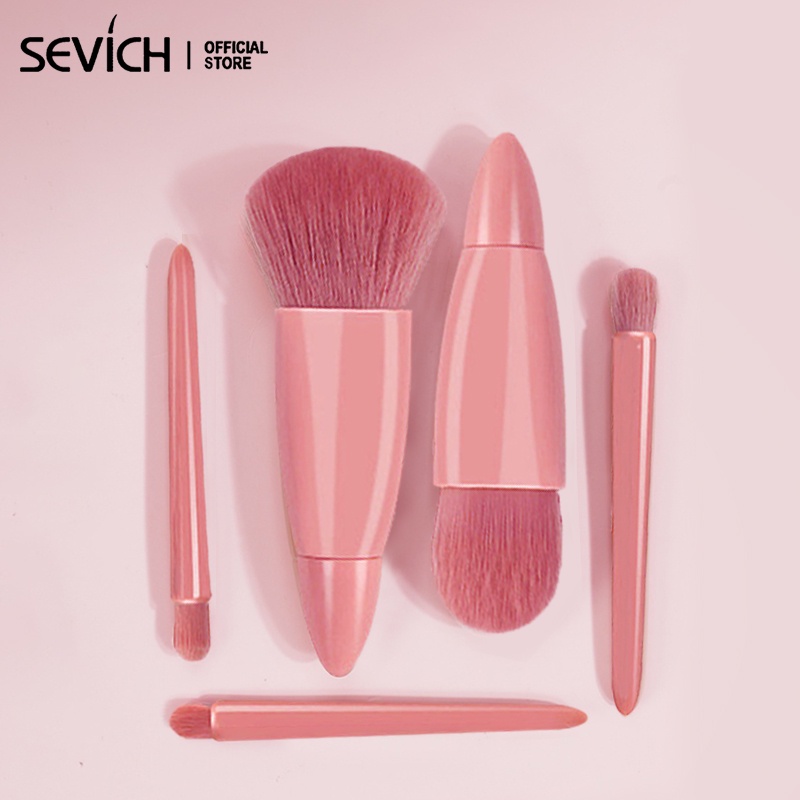 SEVICH Set 5 cọ trang điểm thiết kế nhỏ gọn tiện dụng