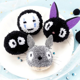Pompom Totoro - Vô Diện - Mèo Jiji - Susuwatari - Móc Khóa Handmade